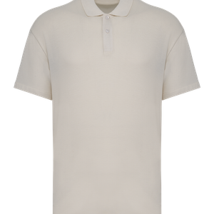 Eco-Friendly Men's Dropped Shoulders Pique Knit Polo Shirt, miniatyr 2